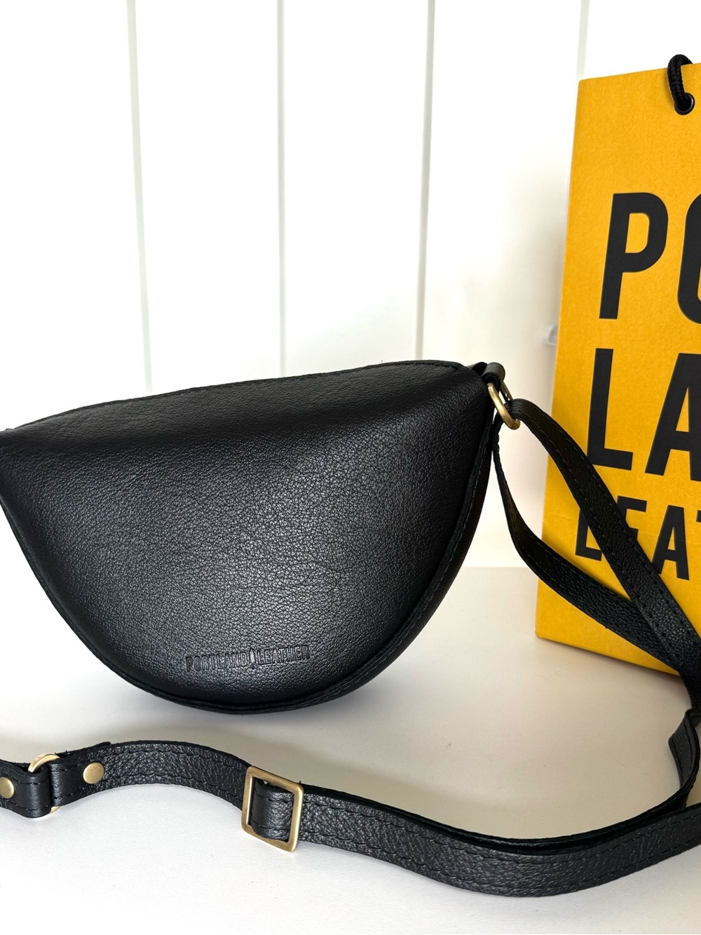 Portland Leather Black Koala Crossbody with Adjustable Strap - Picture 2 of 4